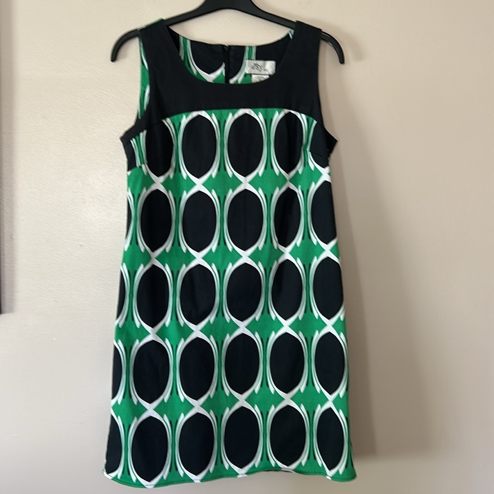 Vintage Gianni Bini Women's Green and Black Dress size 12